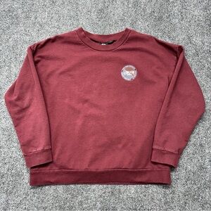Stussy Women's Burgundy Crewneck Sweater Size M